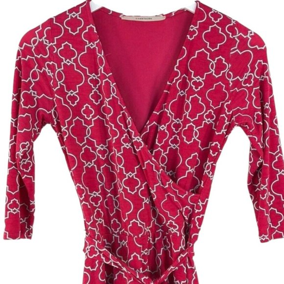41 Hawthorn Renesme Faux Wrap Dress Stitch Fix - Raspberry - S - Picture 2 of 7